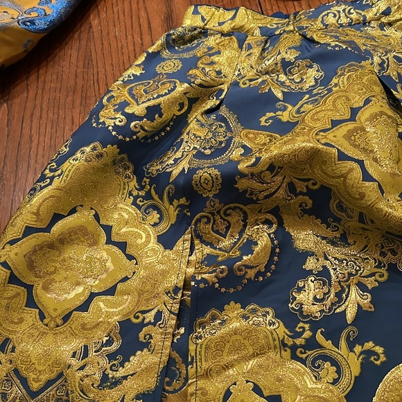 Akira Stunning Two Piece Ballgown In Blues Golds Long Full Skirt And Corset XL - Picture 11 of 17